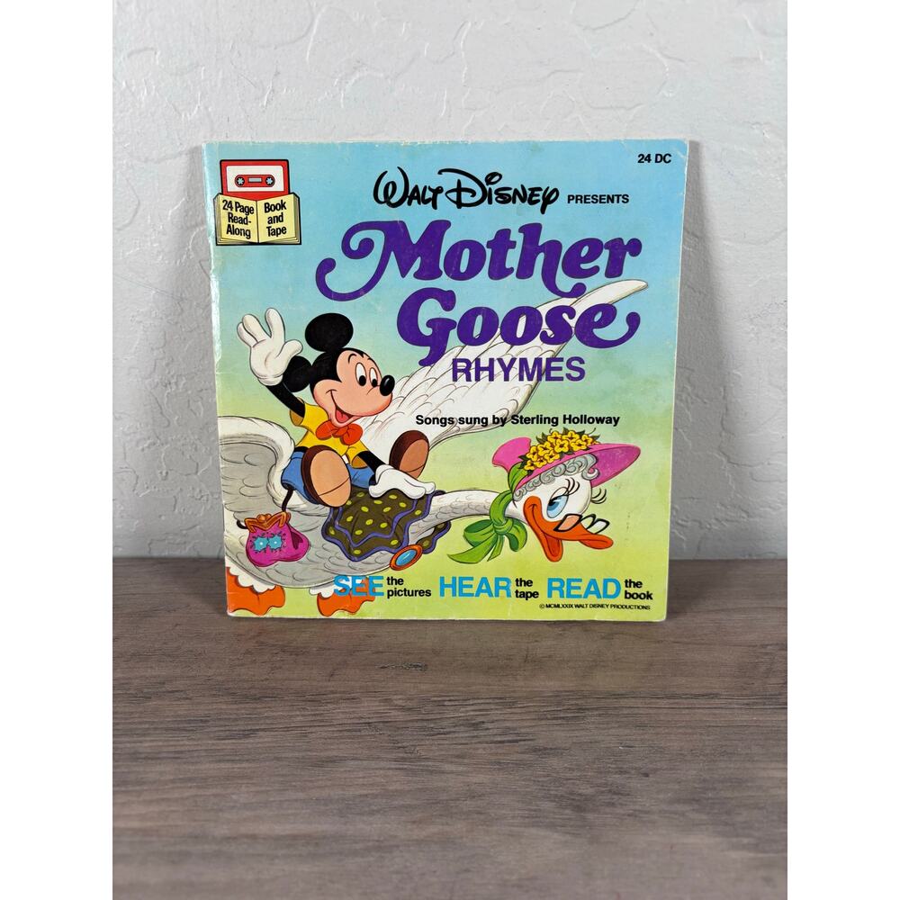 Mother Goose Rhymes Disney See Hear Read Book Only Vintage EUC